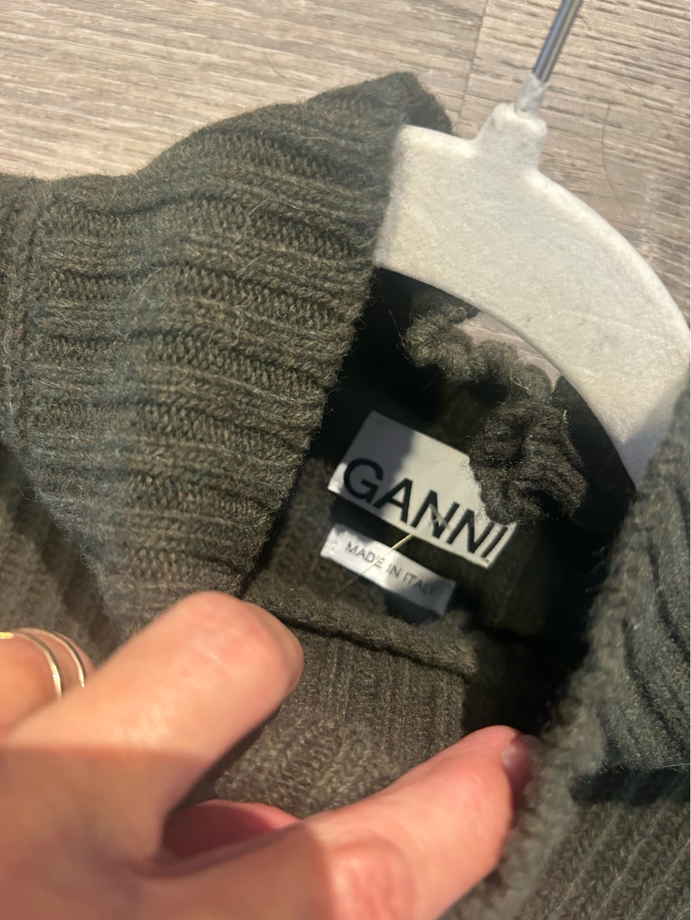 Ganni Recycled Ribbed Knit Vest Green Oversized Pullover Size L - Picture 4 of 10